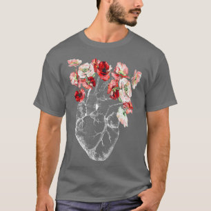 T-shirt Coeur et fleurs anatomiques
