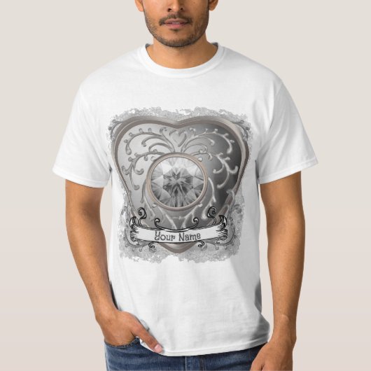 T-shirt Coeur Fée en argent personnalisé (Devant)
