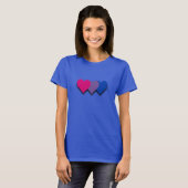 T-shirt cœur fierté bisexuelle (Devant entier)