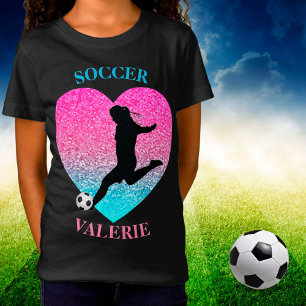 T-shirt Coeur filles de football