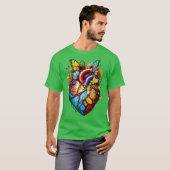 T-shirt coeur fleuri (Devant entier)