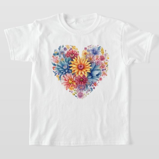 T-shirt Coeur floral (Poser)