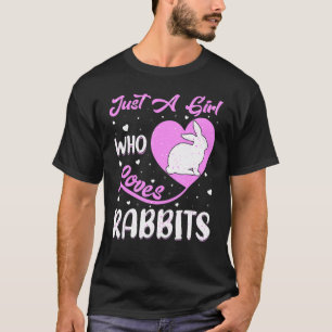 T-shirt Coeur forme lapin juste une fille qui aime les lap