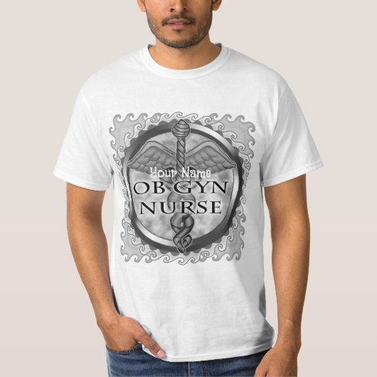 T-shirt Coeur gris ObGyn Nurse (Devant)