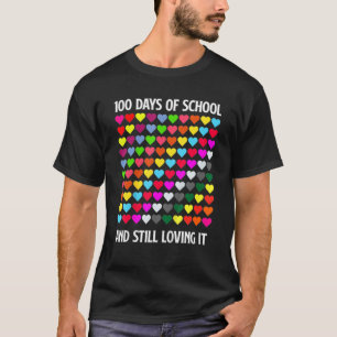 T-shirt Coeur Heureux 100 Jours D'École Et J'Aime Toujours