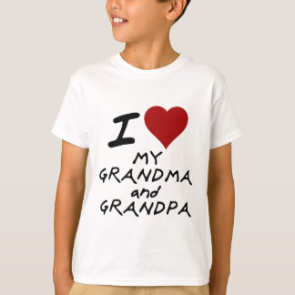 T-shirt coeur i ma grand-maman et grand-papa