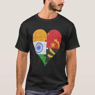 T-shirt Coeur indien du drapeau angolais