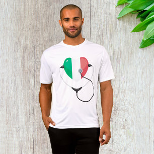 T-shirt Cœur italien avec stéthoscope de soins de santé
