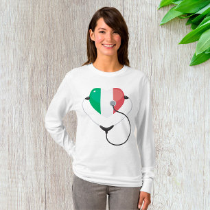 T-shirt Cœur italien avec stéthoscope de soins de santé