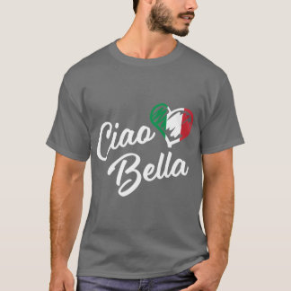 T-shirt Coeur italien Ciao Bella Script Cute Italia ami