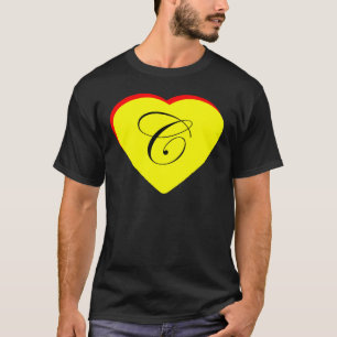 T-shirt Coeur jaune rouge C Faire-part de mariage Le MUSÉE