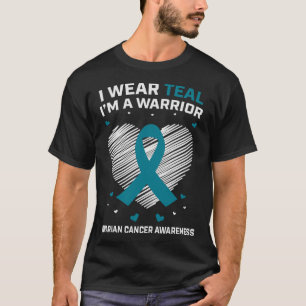 T-shirt Coeur Je porte Turquoise Je suis un guerrier Cance