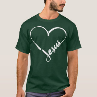 T-shirt Coeur Jésus amant dieu j'aime jésus