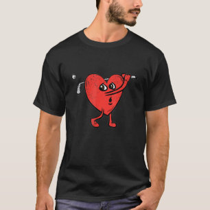 T-shirt Coeur Jouer Golf Valentines Jour Mignonne Sports A