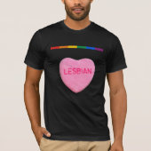 T-shirt Coeur lesbien de sucrerie (Devant)