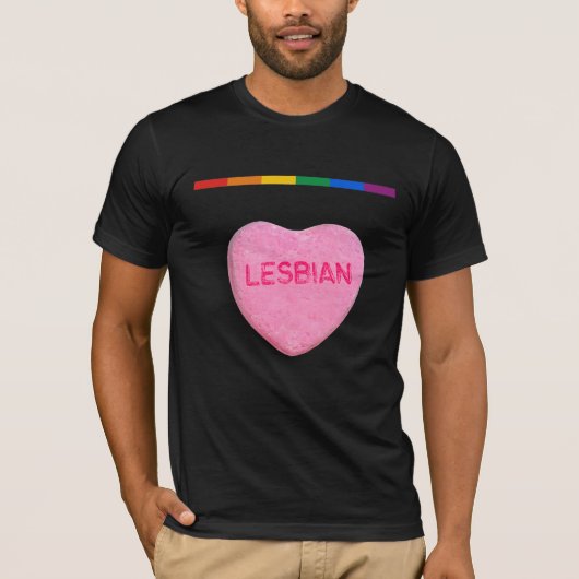 T-shirt Coeur lesbien de sucrerie (Devant)