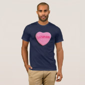 T-shirt Coeur lesbien de sucrerie (Devant entier)
