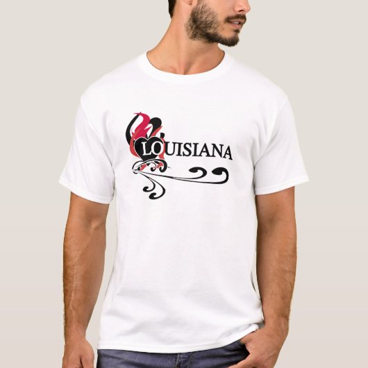 T-shirt Coeur Louisiane du feu (Devant)