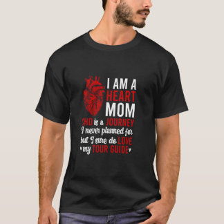 T-shirt Coeur maman CHD Guerrier Mère Congénitale Coeur Mo