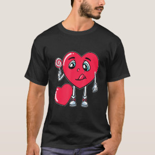 T-shirt Coeur Manger Lollipop Valentines Jour Sweet Candy 