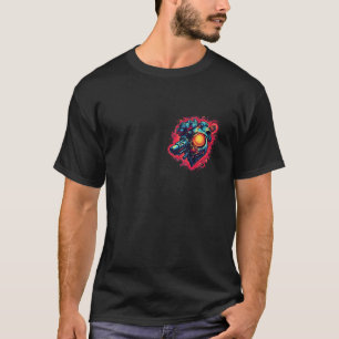 T-shirt Coeur mécanique anatomique avec pistolet laser Cyb