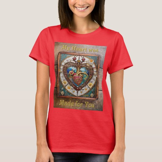 T-shirt Coeur mécanique série anatomique Steampunk (Devant)