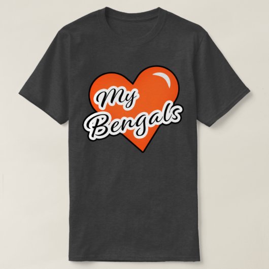 T-shirt Coeur mes Cincinnati Bengales (Design devant)