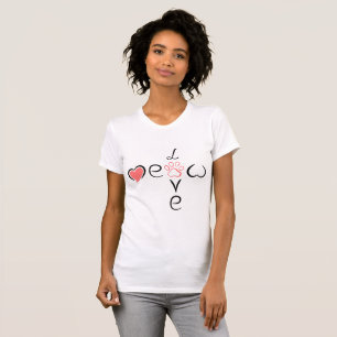 T-shirt Cœur mignon avec empreinte de patte Maman de cha