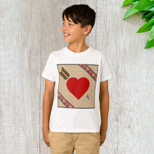 T-shirt Coeur mignon avec flèche Romantique Valentines Mot