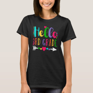 T-shirt Coeur mignon Bonjour 3e année Première journée Ret