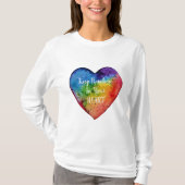 T-shirt Coeur mignon d'arc-en-ciel d'aquarelle (Devant)