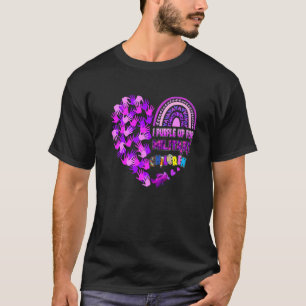 T-shirt Coeur Militaire Mois Enfant Purple Up Pour Militai
