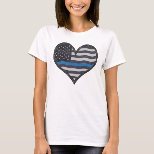 T-shirt Coeur mince de Blue Line (Devant)