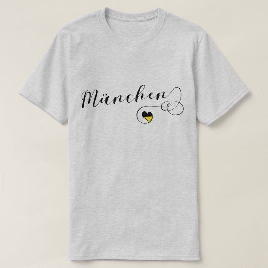 T-shirt Coeur München, Amour Munich Bavière (Design devant)