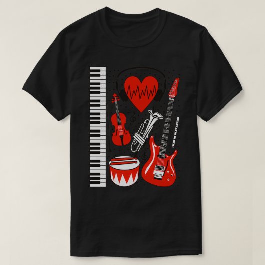 T-shirt Coeur musicalTShirt (Design devant)