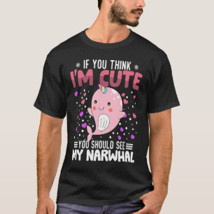 T-shirt Coeur Narwhal Saint-Valentin Animal pour femmes Ki