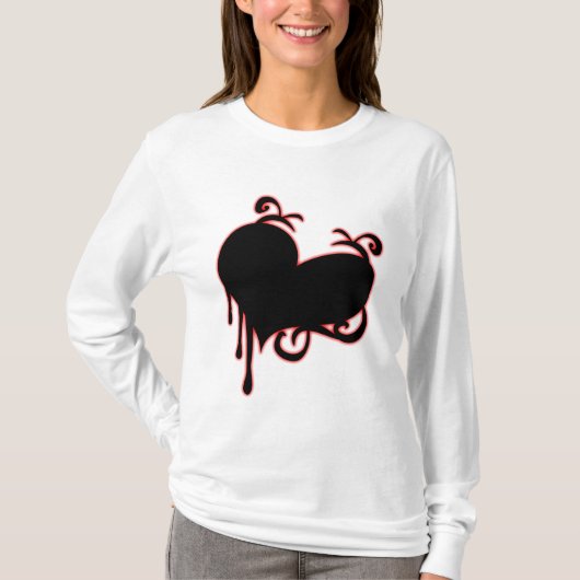 T-shirt Coeur noir (Devant)