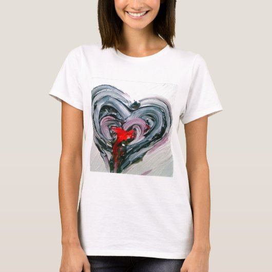 T-shirt Coeur noir et rouge T (Devant)