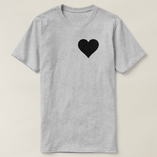T-SHIRT COEUR NOIR PERSONNALISABLE (Design devant)