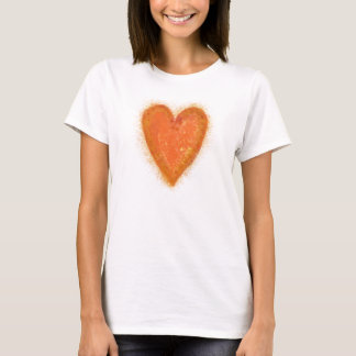 T-shirt Coeur orange