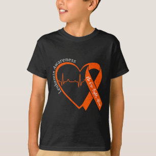 T-shirt Cœur orange de sensibilisation à la leucémie Homme