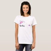 T-shirt Coeur papillon rose et pourpre Customisé (Devant entier)
