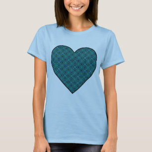 T-Shirt Coeur Pastel Bleu Femme