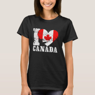 T-shirt Coeur patriotique Drapeau canadien I Love Canada