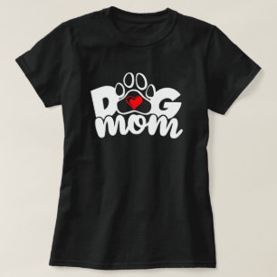 T-shirt Coeur Paw Maman Chien