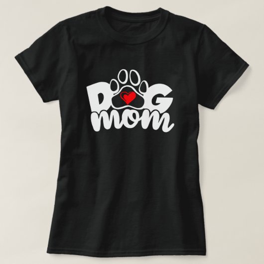 T-shirt Coeur Paw Maman Chien (Design devant)