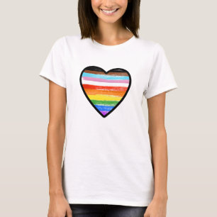 T-shirt Cœur peint de la fierté progressiste