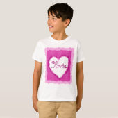 T-shirt Coeur personnalisé d'aquarelle d'Olivia (Devant entier)