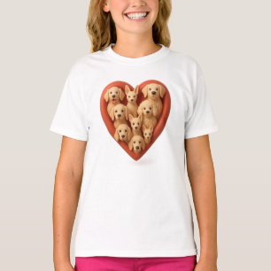 T-shirt Coeur plein de chiens - 3D Amoureux des chiens con