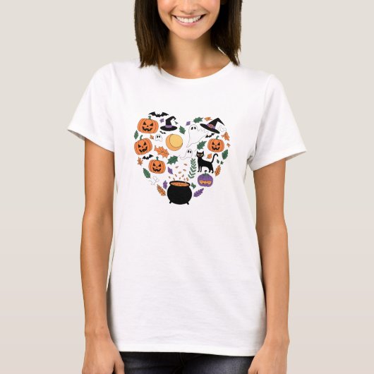 T-shirt Coeur plein d'Halloween (Devant)